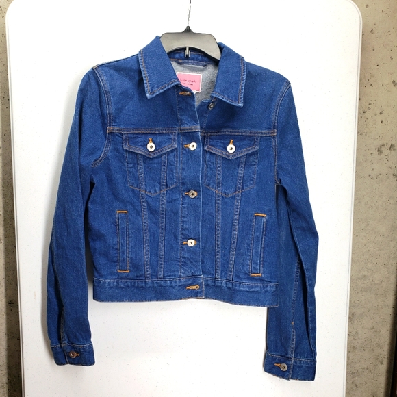 Kate spade womens S denim jacket medium wash button up